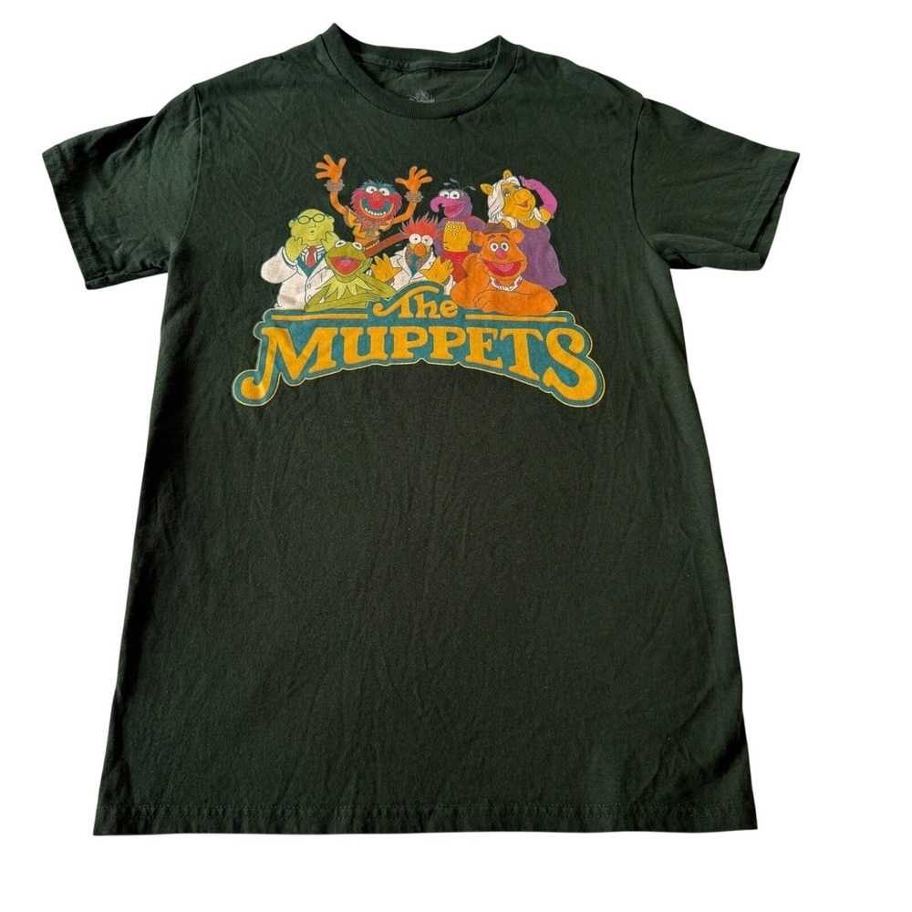 The Muppets Disney Store Graphic T Shirt Men's XS Dark Green Cartoon Characters